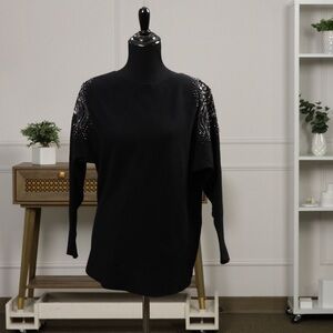 🆕 Milano Black Sequin Women's Sweatshirt NWT